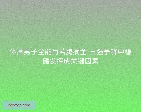 体操男子全能肖若腾摘金 三强争锋中稳健发挥成关键因素